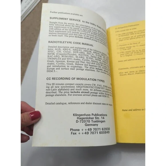 Guide To Utility RADIO STATIONS - KLINGENFUSS Thirteenth EDITION 1995 Amateur - Picture 4 of 16